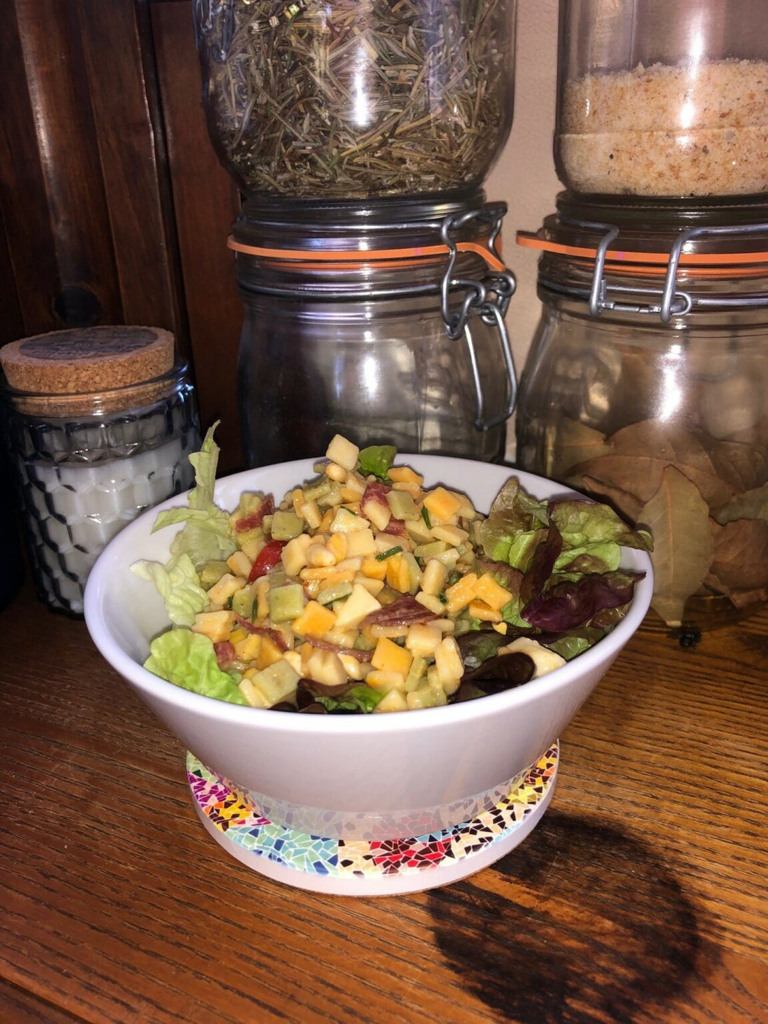 Salade de crozets au beaufort et jambon de Savoie Chiron et Fils