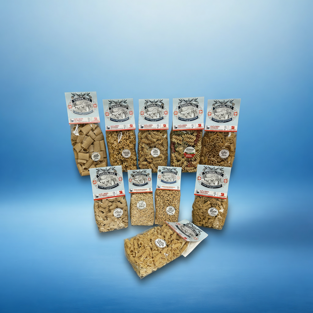 Carton Pâtes fond bleu
